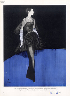 Marcel Rochas 1947 Evening Gown René Gruau