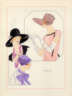 Lewis (Millinery) 1926 Plate from the French art-deco fashion journal "Art Gout Beauté"