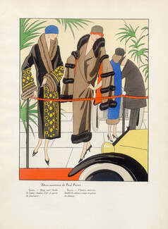 Paul Poiret (Couture) 1924 AGB (Art Goût Beauté), fur coats, pochoir