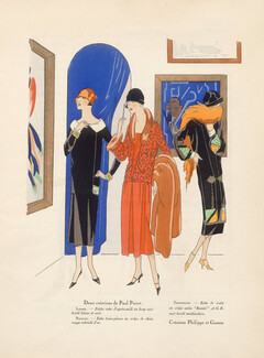 Paul Poiret (Couture) 1925 AGB (Art Goût Beauté), Philippe et Gaston, pochoir