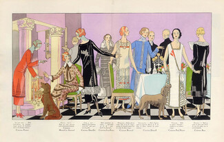 Paul Poiret (Couture) 1924 AGB (Art Goût Beauté), Premet, Martial et Armand, Doeuillet, Jean Patou, Bernard & Cie, Drecoll, Beer, pochoir