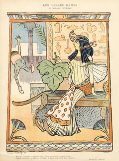 Lucien Métivet 1896 "Les Belles Dames" Madame Putiphar, Mrs. Potiphar, Egyptian