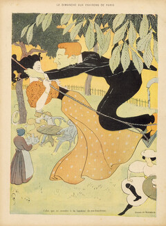 Auguste Roubille 1897 "Un dimanche aux environs de Paris" Balançoire, swing