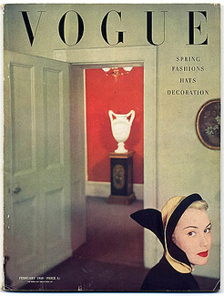 British Vogue February 1950 Spring Fashions, Hats, Cartier, Wartski, Cecil Beaton, Audrey Lewis