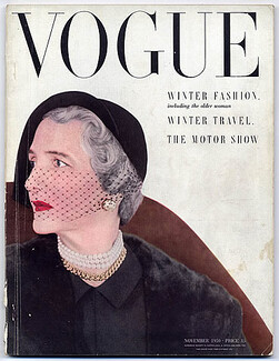 British Vogue November 1950 Winter Fashion, Ski, Motor Show, Christian Dior, Schiaparelli, Balenciaga, Irving Penn