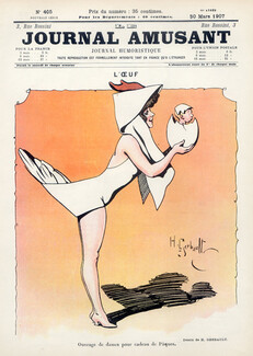 Henry Gerbault 1907 "L'oeuf" Cocotte, Easter egg, Hen, Carnival Costume
