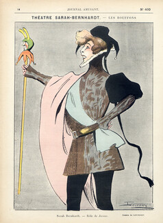 Lourdey 1907 Sarah Bernhardt "Les Bouffons" Jacasse, costume de théâtre