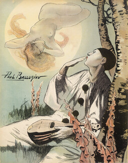 Paul Balluriau 1902 Pierrot and Columbine, nude, lovers