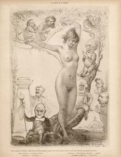 Charles Léandre 1902 "Le Socle et le Buste" nude, Caricatures, Duran, Boucher, Humbert...