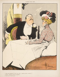 Albert Guillaume 1902 Au Restaurant, Elegants