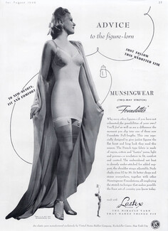 Munsingwear (Lingerie) 1940 Stockings, Filés Lastex, Corselette