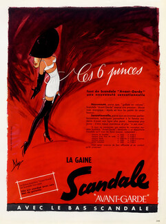 Scandale (Lingerie) 1956 Diaz, girdle, brassiere, stockings hosiery