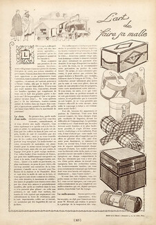 L'Art de faire sa Malle, 1914 - René Vincent, Innovation, Trunk, Texte par Claude France, 4 pages