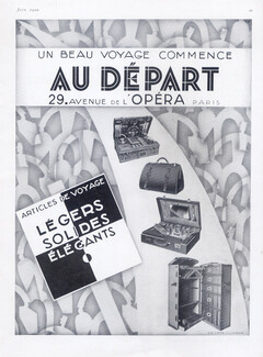 Au Départ (Luggage, Baggage) 1929 Toiletrie Bag, Picnic Suitcase, Leon Ullmann