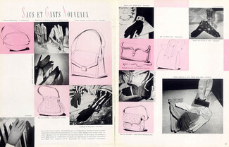 Violette Cornille, Alexandrine, Reynier, Germaine Guérin, Hermès, Fernande Desgranges, Perrin, André Dallioux 1947 Handbags & gloves