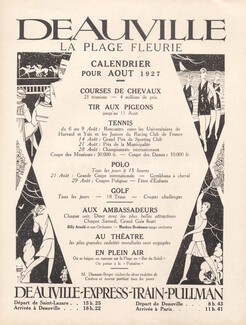 Deauville 1927 "La plage fleurie", tennis, golf, horse race