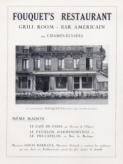 Fouquet's (Restaurant) 1924 Louis Barraya Directeur