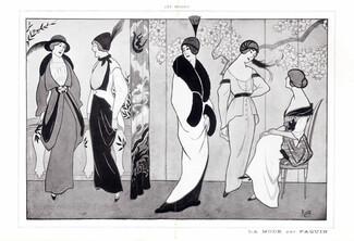 Paquin (Couture) 1912 Fashion illustration Rosette