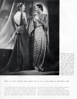 Schiaparelli & Alix 1935 backless black evening gown, Photo Boris Lipnitzki