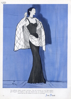 Jean Dessès 1947 René Gruau Fashion Illustration Evening Gown