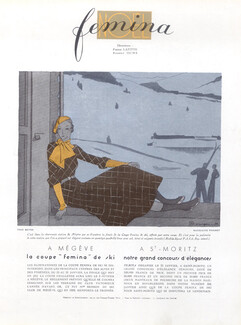 La Femme et la Neige, 1932 - Madeleine Vionnet, Marcel Rochas, Madeleine de Rauch, Schiaparelli Pierre Mourgue, Texte par Colette, 4 pages