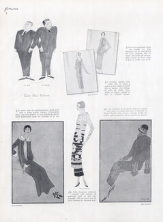 Chez Max Robert 1924 Pigeat fashion illustration, Roger Chastel caricature