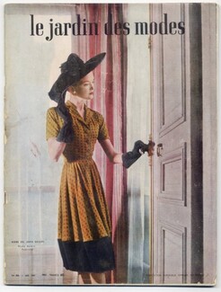 Le Jardin des Modes 1947 N°306, Jean Dessès, Véra Boréa, Jeanne Lafaurie, Nina Ricci, Hermes, Raymond Peynet