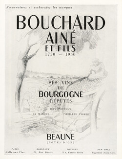 Bouchard Ainé et Fils (Wine) 1950 Bourgogne, Beaune