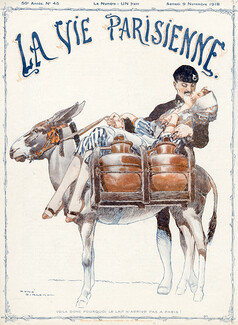 René Vincent 1918 Laitière, Milkwoman, Soldier, Lovers