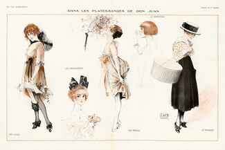 Léonnec 1918 "Dans les platebandes de Don Juan" Lilas, Primevères, Roses, Muguet