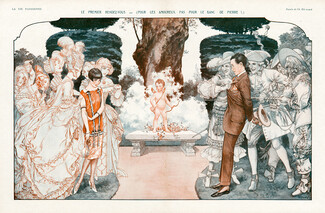 Hérouard 1926 Le Premier Rendez-Vous, The First Date, lovers