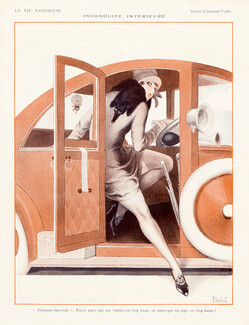 Armand Vallée 1926 Inconduite intérieure, How to get off a car with a skirt