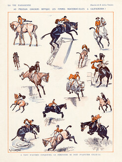 Raymond de la Nézière 1926 Women Horse Riding, Califourchon, Feminism