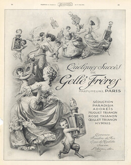 Gellé Frères (Perfumes) 1910 "Seduction, Paradisia, Hymnis, Rose Trianon..."
