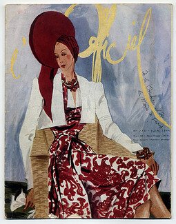 L'Officiel de Couture et de la Mode 1944 June, Léon Bénigni, Raphaël, Hermès, Robert Piguet, Balenciaga, Paquin, Maggy Rouff, Pierre Mourgue, 28 pages