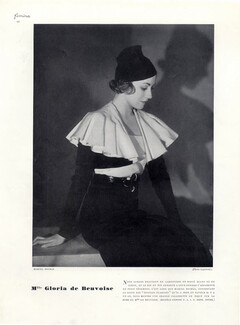 Marcel Rochas (Couture) 1933 Gloria de Beuvoise, Photo Boris Lipnitzki