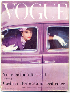 Vogue UK 1957 August, Photo Norman Parkinson, Fuchsia by Alfredo Bouret, 100 pages