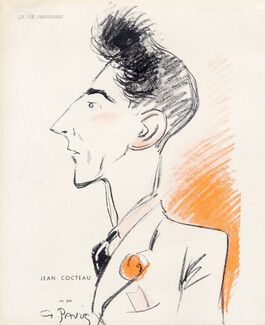 Jean Cocteau 1938 Georges Pavis, Caricature, Portrait