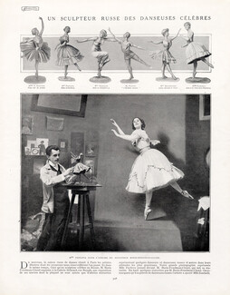 Boris Froedman-Cluzel (Russian sculptor) 1910 Mlle Schware, Anna Pavlova, Schollar, Vaslav Nijinski, Kschésinska, Zambelli