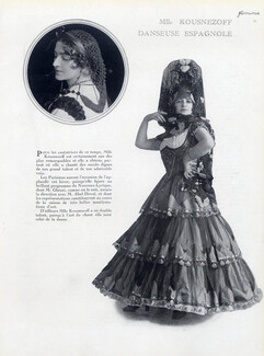 Maria Koustnetzoff 1919 Spanish dancer, traditional costume