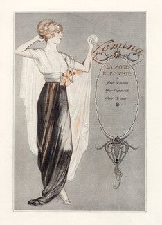 Bert 1913 Elegant Parisienne, Evening Gown