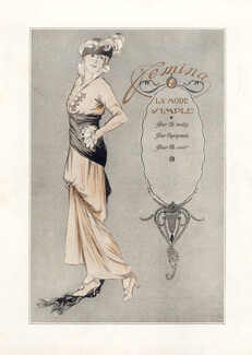 Bert 1913 Elegant Parisienne, Evening Gown