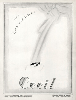 Cecil (Shoes) 1925 Art Deco style Charles Loupot