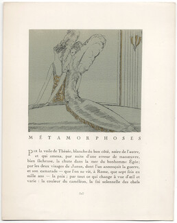 Métamorphoses, 1920 - Eduardo Garcia Benito Evening Gown, La Gazette du Bon Ton, Texte par Marcel Astruc, 4 pages