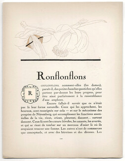 Ronflonflons, 1920 - Eduardo Garcia Benito Coussinets, La Gazette du Bon Ton, Texte par Marcel Astruc, 4 pages
