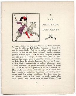 Les Manteaux d'Enfants, 1912 - Maggie Salzedo La Gazette du Bon Ton, Texte par Persil