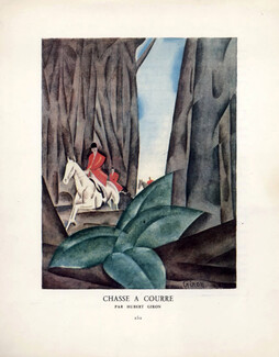 Chasse à Courre, 1924 - Hubert Giron, Hunting. La Gazette du Bon Ton, n°6