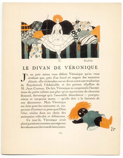 Le Divan de Véronique, 1920 - Robert Polack Pierrot, African, dolls, La Gazette du Bon Ton, Texte par Louis-Léon Martin, 3 pages