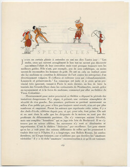 Spectacles, 1920 - André Edouard Marty Cleopâtre, Ida Rubinstein, Sarah Bernhardt, Eve Francis, La Gazette du Bon Ton, Texte par Jacques Porel, 4 pages