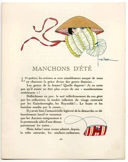 Manchons d'Été, 1913 - Georges Lepape Summer muffs, La Gazette du Bon Ton, Texte par Pierre de Trévières, 4 pages
